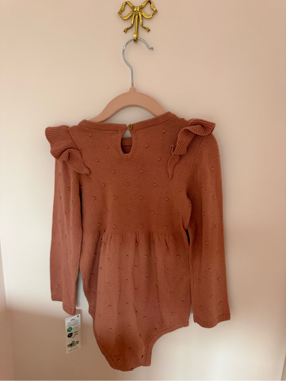 🆕 Carter’s Long-Sleeve Ruffled Romper - Picture 3 of 4